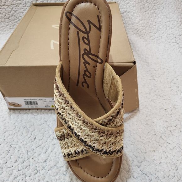 NEW ZODIAC Women's Nessa Raffia Wedge Slides Desert Size 6.5 M - Picture 8 of 9